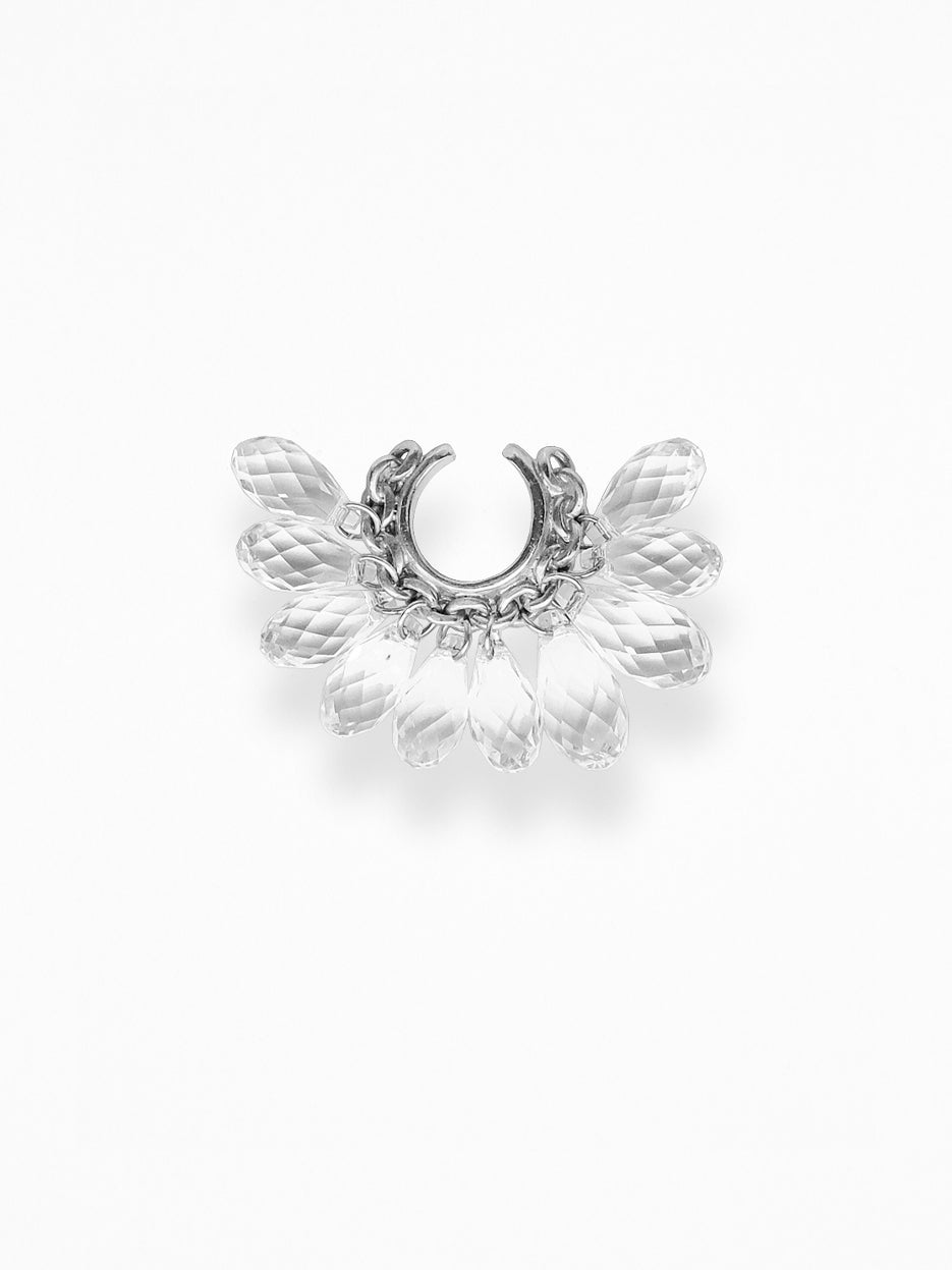 "WET - NAKED CRYSTALS" EAR CUFFS SET SILVER