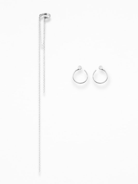 "EASY" EAR SET SILVER