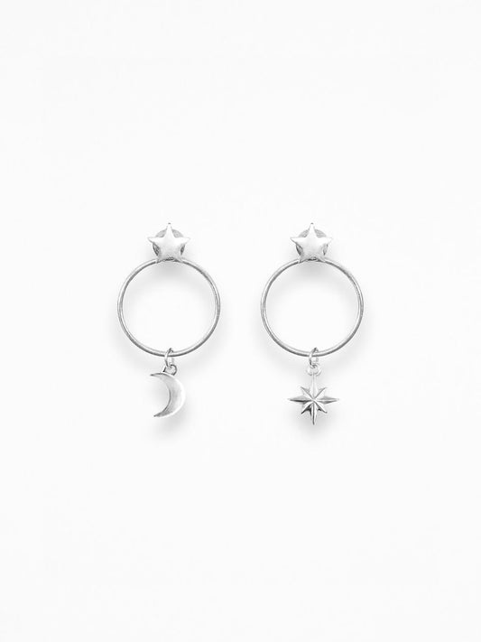 "O NIGHT" EARRINGS SILVER