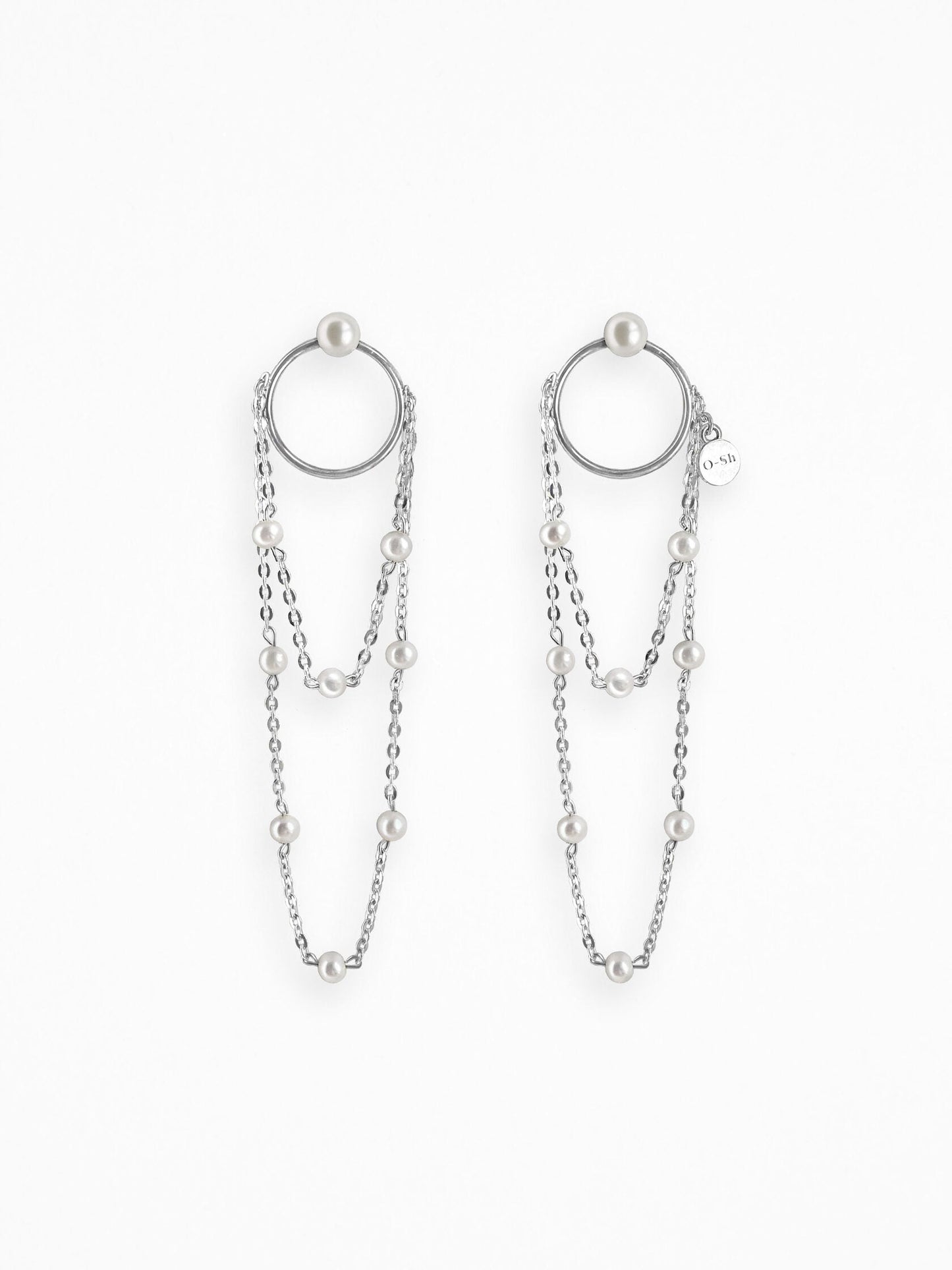 "O FRINGE" EARRINGS SILVER