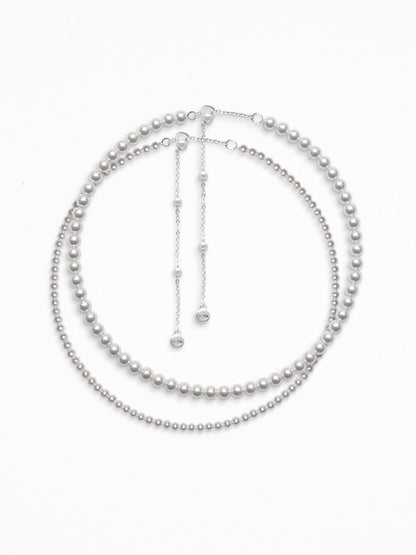 P CHOKERS SET SILVER