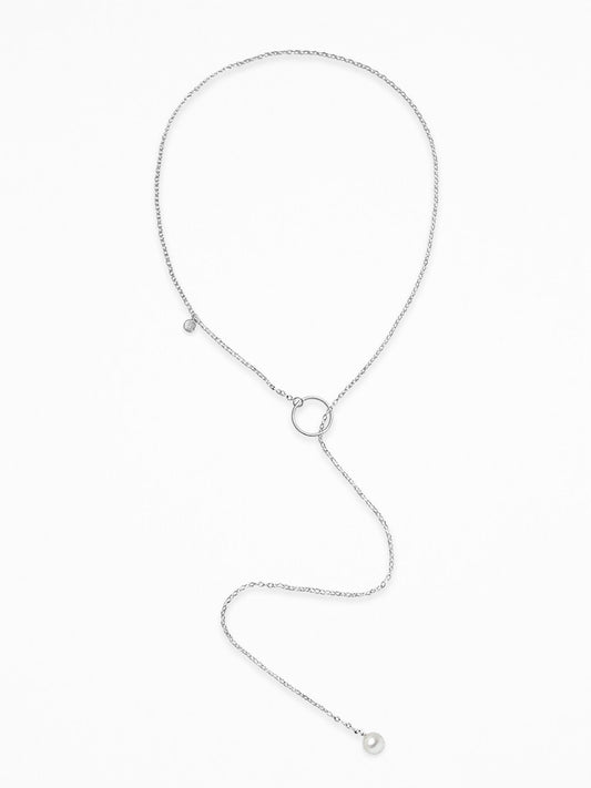 O "TIE" NECKLACE SILVER