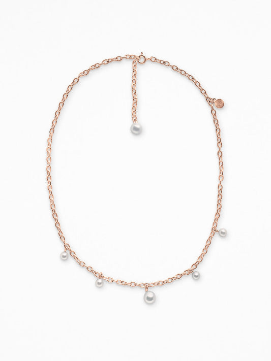 DANGLE PEARL NECKLACE VERMEIL